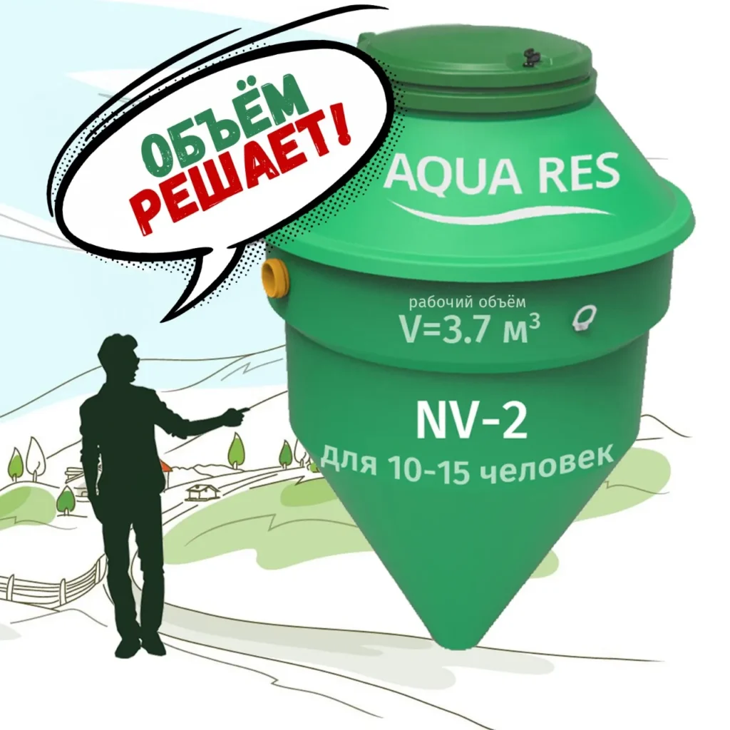 Станция биологической очистки для большой семьи 10-15 человек, промышленная модель